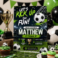 Editable Football Birthday Invitation Canva Template, Boys Kids Cute Fun DIY Sweet Chic Teen Tween Party Invite, Printable Digital Download.
