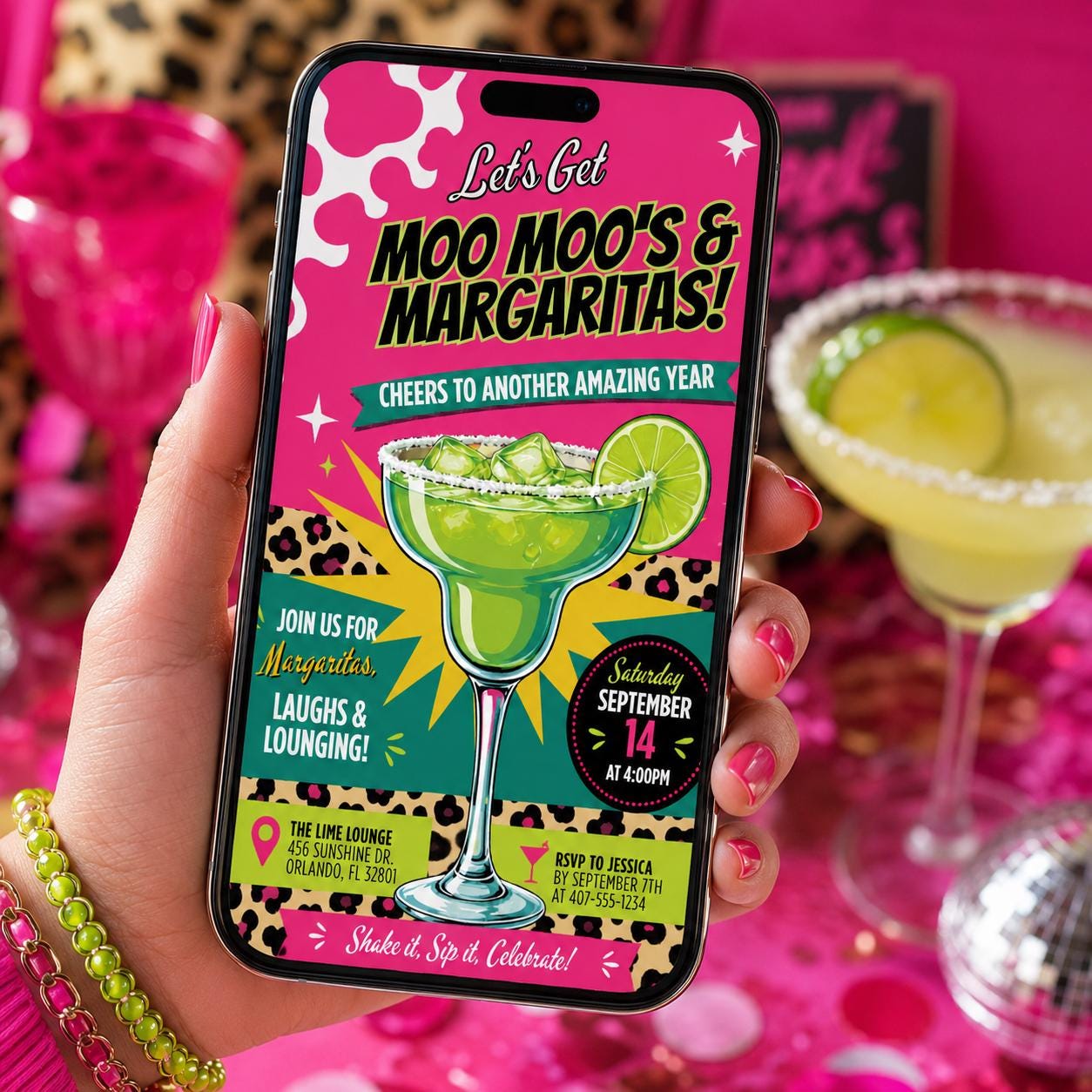 Editable Tropical Bachelorette Invitation Canva Template, Girls Adult Cute Fun DIY Sweet Chic Kids Party Invite, Printable Digital Download.