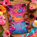 Editable Pool Birthday Invitation Canva Template, Blue Green Neon Boys Pool Cute Fun DIY Chic Kids Party Invite, Printable Digital Download.