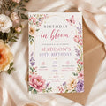 Editable Wildflower Birthday Invitation Canva Template, Pink Boho Floral Girls Cute Modern Fun DIY Party Invite, Printable Digital Download.