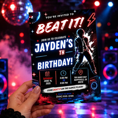 Editable Pop Star Birthday Invitation Canva Template, Cute Modern Fun Themed Custom DIY Sweet Chic Party Invite, Printable Digital Download.