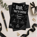 Editable Gamer Birthday Invitation Canva Template, Black White Modern Boys Teens Cute Fun DIY Chic Party Invite, Printable Digital Download.