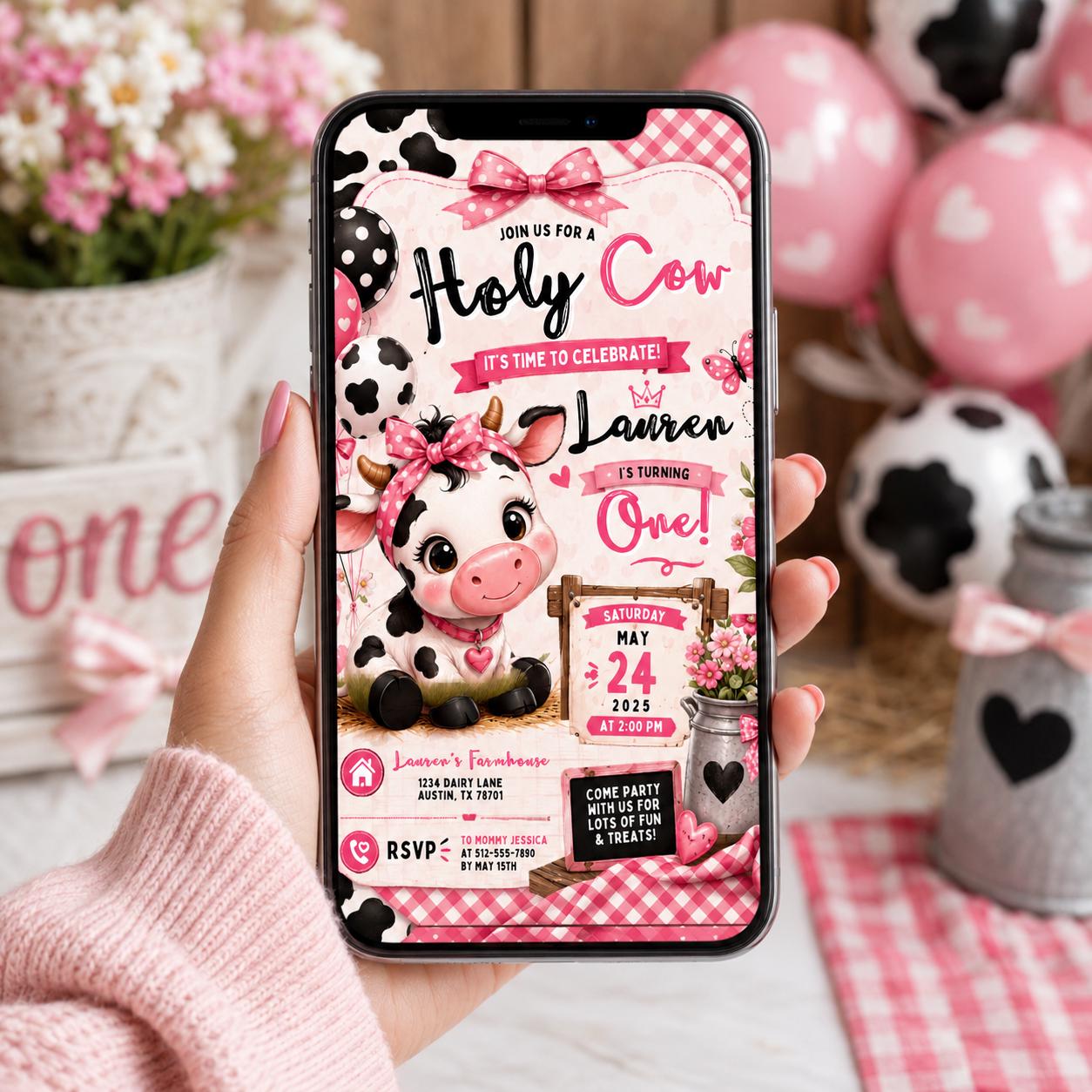 Editable Cowgirl Birthday Invitation Canva Template, Kids Cute Fun DIY Sweet Chic Teen Tween Adult Party Invite, Printable Digital Download.