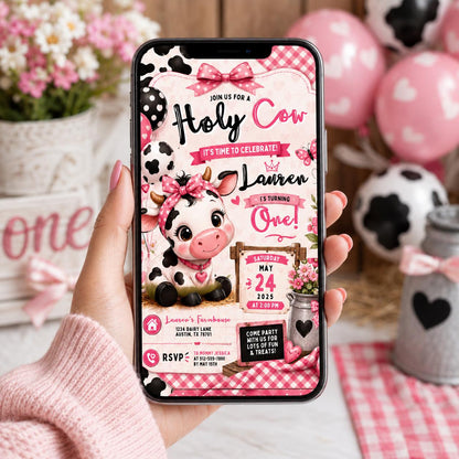 Editable Cowgirl Birthday Invitation Canva Template, Kids Cute Fun DIY Sweet Chic Teen Tween Adult Party Invite, Printable Digital Download.