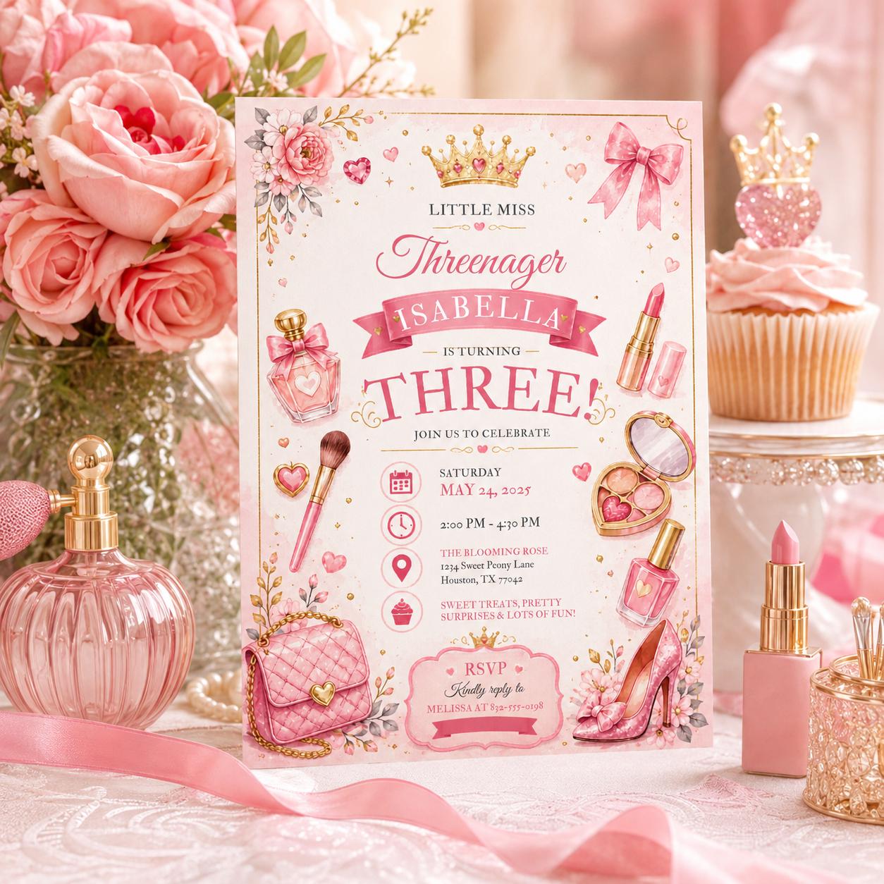 Editable Spa Birthday Invitation Canva Template, Girls Kids Spa Cute Fun DIY Sweet Chic Teen Tween Party Invite, Printable Digital Download.
