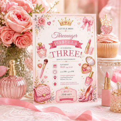 Editable Spa Birthday Invitation Canva Template, Girls Kids Spa Cute Fun DIY Sweet Chic Teen Tween Party Invite, Printable Digital Download.