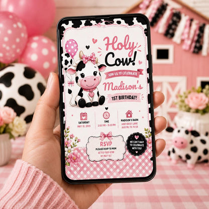 Editable Cowgirl Birthday Invitation Canva Template, Kids Cute Fun DIY Sweet Chic Teen Tween Adult Party Invite, Printable Digital Download.
