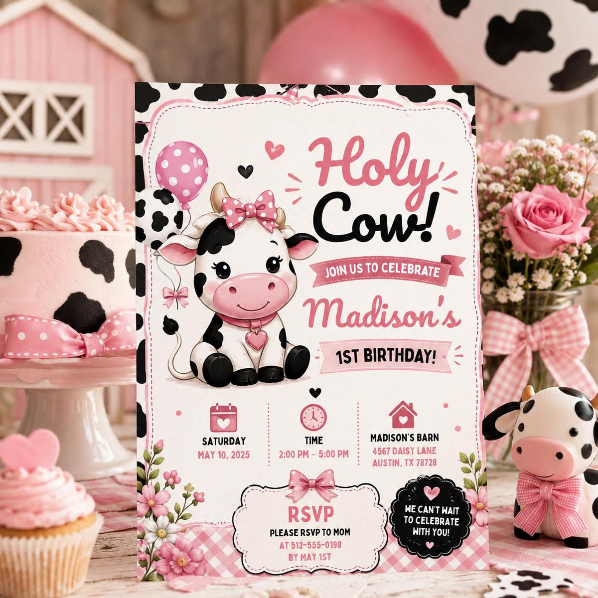 Editable Cowgirl Birthday Invitation Canva Template, Kids Cute Fun DIY Sweet Chic Teen Tween Adult Party Invite, Printable Digital Download.