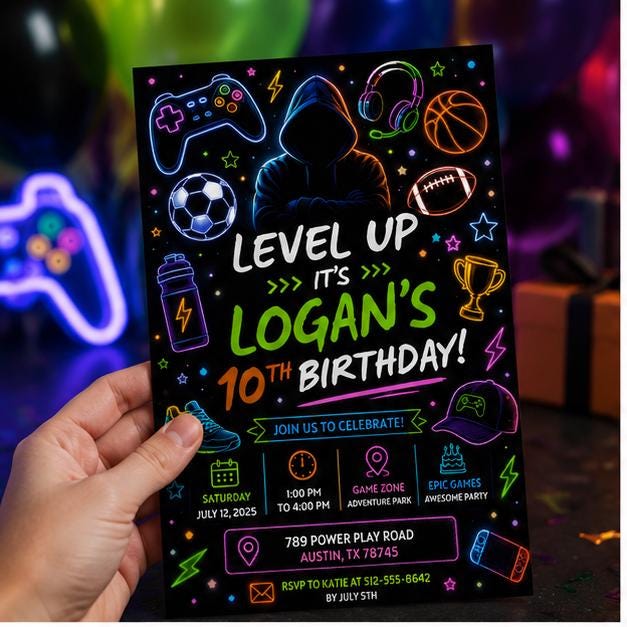 Editable Basketball Birthday Invitation Canva Template, Modern Boys Teens Cute Fun Themed DIY Chic Party Invite, Printable Digital Download.