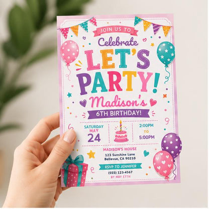 Editable Preppy Birthday Invitation Canva Template, Girls Preppy Cute Fun DIY Sweet Chic Kids Teen Party Invite, Printable Digital Download.