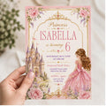 Editable Princess Birthday Invitation Canva Template, Girls Cute Modern Fun Themed Custom DIY Chic Party Invite, Printable Digital Download.