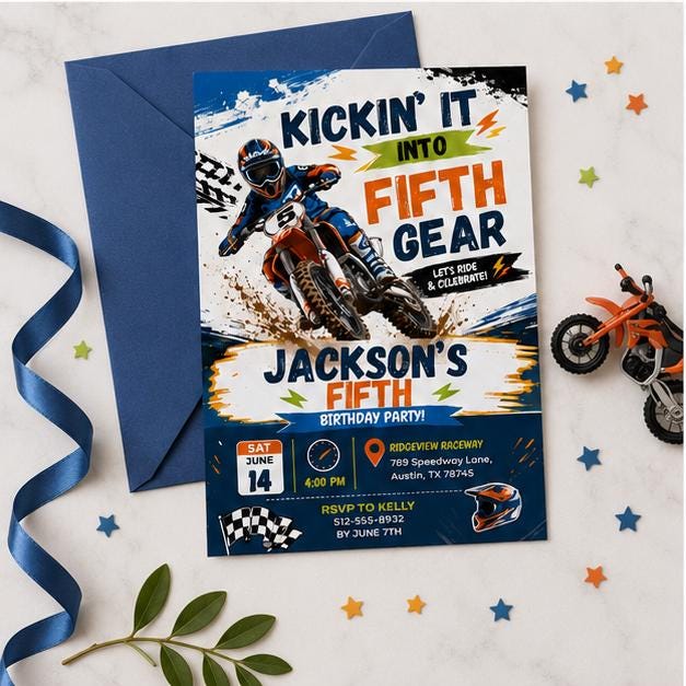 Editable Race Car Birthday Invitation Canva Template, Boho Boys Kids Racing Cute Fun DIY Chic Teen Party Invite, Printable Digital Download.