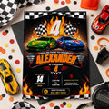 Editable Race Car Birthday Invitation Canva Template, Boys Cute Fun DIY Sweet Chic Kids Teen Tween Party Invite, Printable Digital Download.