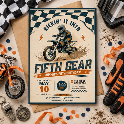 Editable Race Car Birthday Invitation Canva Template, Boho Boys Kids Racing Cute Fun DIY Chic Teen Party Invite, Printable Digital Download.