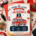 Editable Truck Birthday Invitation Canva Template, Boys Truck Cute Modern Fun Themed DIY Chic Kids Party Invite, Printable Digital Download.