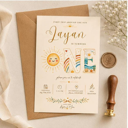 Editable Rainbow Birthday Invitation Canva Template, Boho Girls Kids Cute Modern Fun DIY Chic Teen Party Invite, Printable Digital Download.