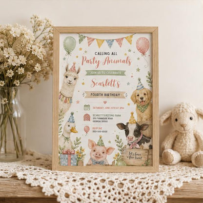 Editable Safari Jungle Birthday Invitation Canva Template, Neon Cute Kids Safari Fun DIY Chic Teen Party Invite, Printable Digital Download.