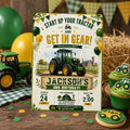 Editable Farm Animals Birthday Invitation Canva Template, Green Kids Farm Cute Modern Fun DIY Chic Party Invite, Printable Digital Download.