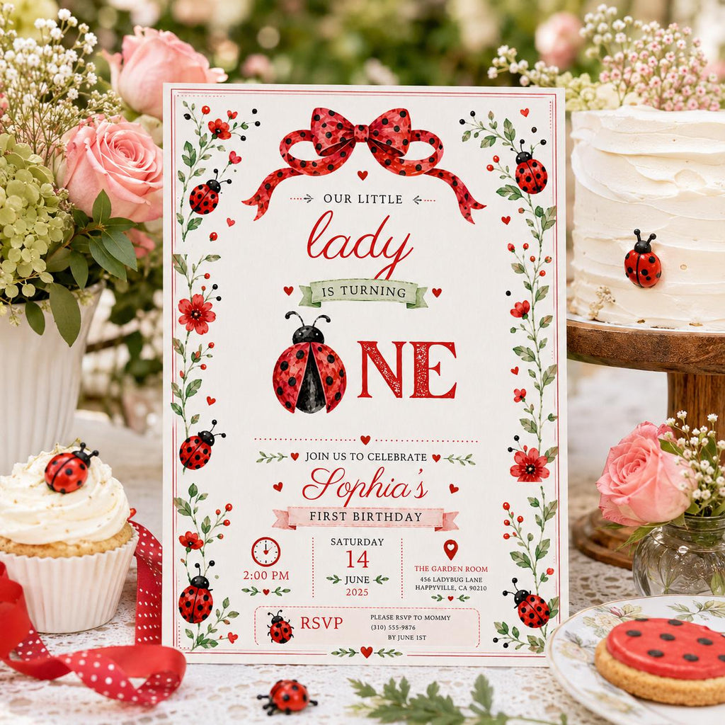 Editable Wildflower Birthday Invitation Canva Template, Pink Floral Girls Kids Cute Modern Fun DIY Party Invite, Printable Digital Download.