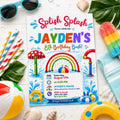Editable Pool Party Invitation Canva Template, Summer Cute Modern Fun DIY Sweet Chic Kids Teen Tween Adult Party Printable Digital Download.