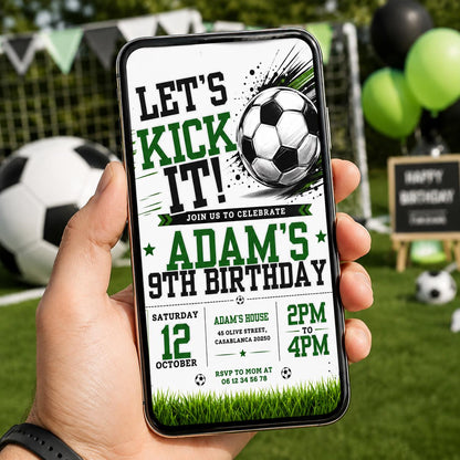 Editable Football Birthday Invitation Canva Template, Boys Kids Cute Fun DIY Sweet Chic Teen Tween Party Invite, Printable Digital Download.