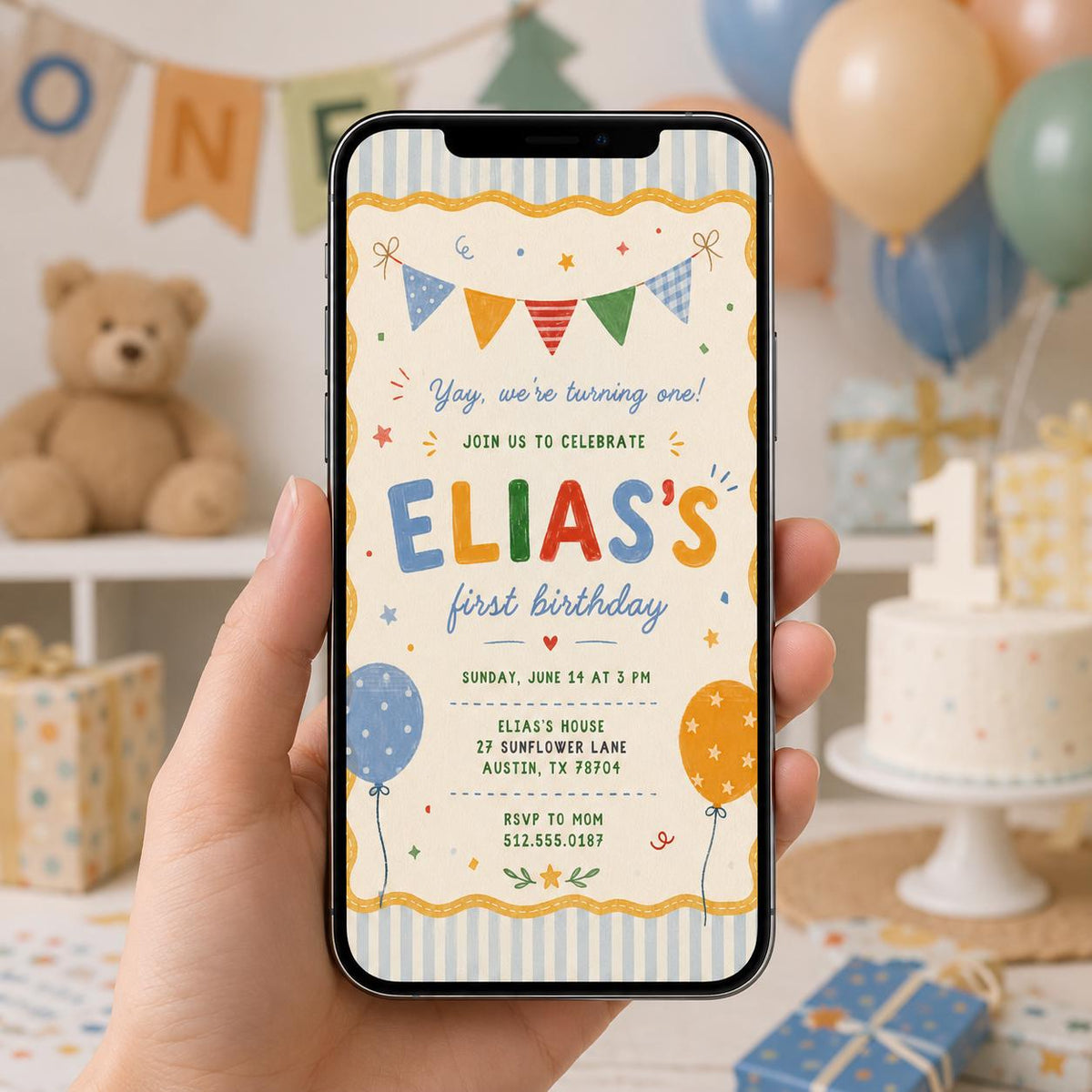 Editable It Fun to Be Birthday Invitation Canva Template, Boys Kids Cute Modern Fun DIY Sweet Chic Party Invite, Printable Digital Download.