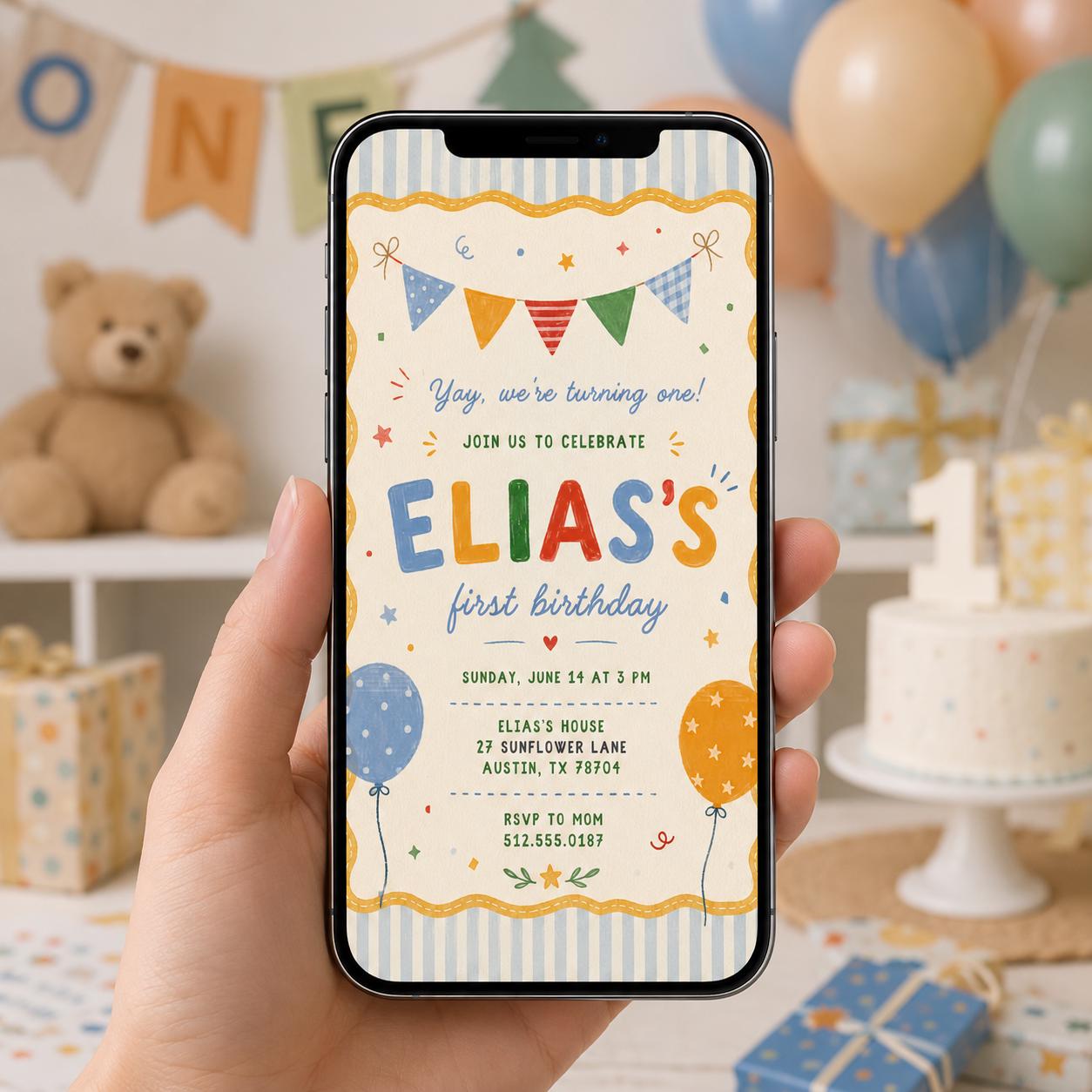 Editable It Fun to Be Birthday Invitation Canva Template, Boys Kids Cute Modern Fun DIY Sweet Chic Party Invite, Printable Digital Download.
