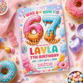 Editable Ice Cream Birthday Invitation Canva Template, Pink Kids Teens Sweet Modern Fun Themed DIY Party Invite, Printable Digital Download.