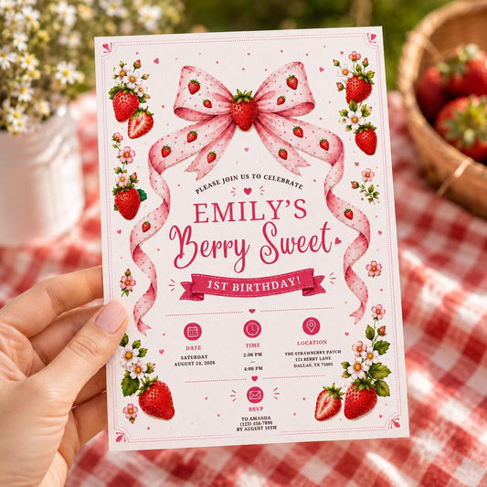 Editable Sweet Treats Birthday Invitation Canva Template, Pink Girls Kids Cute Modern Fun DIY Chic Party Invite, Printable Digital Download.