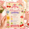 Editable Garden Birthday Invitation Canva Template, Pastel Girls Kids Cute Fun DIY Sweet Chic Teen Party Invite, Printable Digital Download.