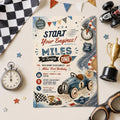Editable Race Car Birthday Invitation Canva Template, Kids Racing Cute Modern Fun Themed DIY Sweet Party Invite, Printable Digital Download.