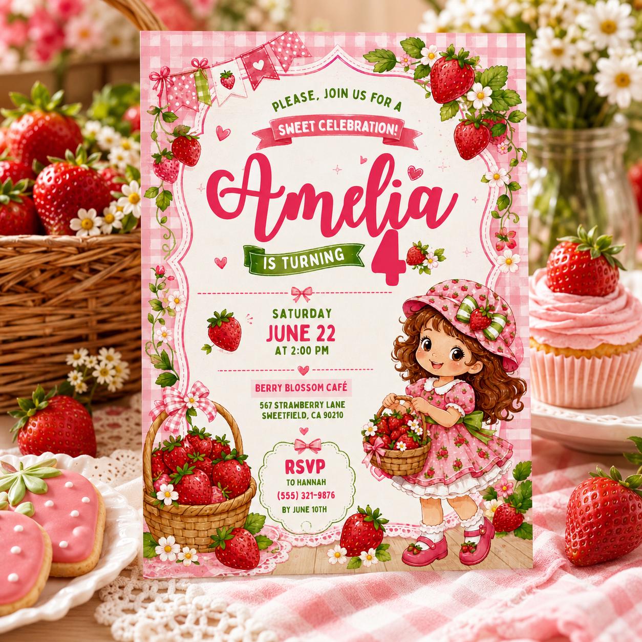 Editable Sweet Treats Birthday Invitation Canva Template, Girls Kids Sweet Cute Fun DIY Chic Tween Party Invite, Printable Digital Download.