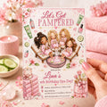 Editable Spa Birthday Invitation Canva Template, Girls Kids Spa Cute Fun DIY Sweet Chic Teen Tween Party Invite, Printable Digital Download.