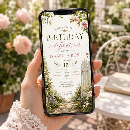 Editable Tea Birthday Invitation Canva Template, Girls Kids Tea Cute Fun DIY Sweet Chic Teen Tween Party Invite, Printable Digital Download.