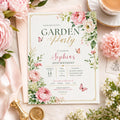 Editable Garden Birthday Invitation Canva Template, Floral Girls Cute Fun DIY Sweet Chic Kids Teen Party Invite, Printable Digital Download.