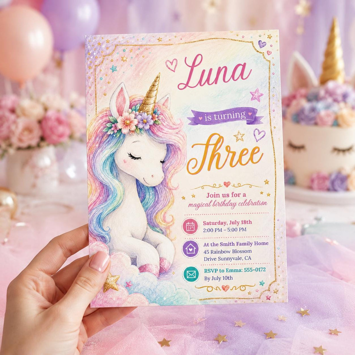 Editable Princess Birthday Invitation Canva Template, Pastel Girls Cute Modern Fun Themed DIY Chic Party Invite, Printable Digital Download.