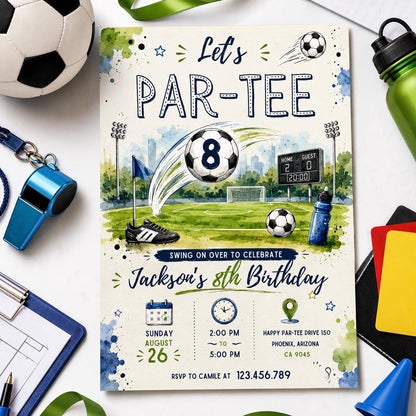 Editable Golf Birthday Invitation Canva Template, Boys Adult Golf Cute Modern Fun Themed DIY Sweet Party Invite, Printable Digital Download.