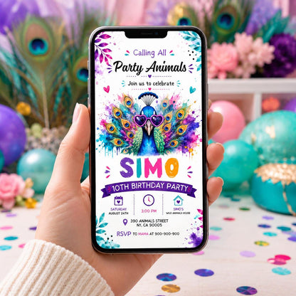 Editable Safari Jungle Birthday Invitation Canva Template, Girls Kids Cute Fun DIY Sweet Chic Teen Party Invite, Printable Digital Download.