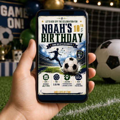 Editable Football Birthday Invitation Canva Template, Boys Kids Cute Fun DIY Sweet Chic Teen Tween Party Invite, Printable Digital Download.