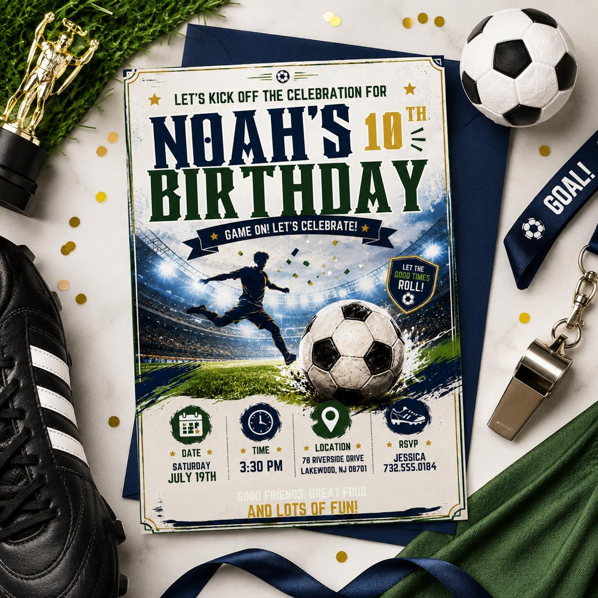 Editable Football Birthday Invitation Canva Template, Boys Kids Cute Fun DIY Sweet Chic Teen Tween Party Invite, Printable Digital Download.