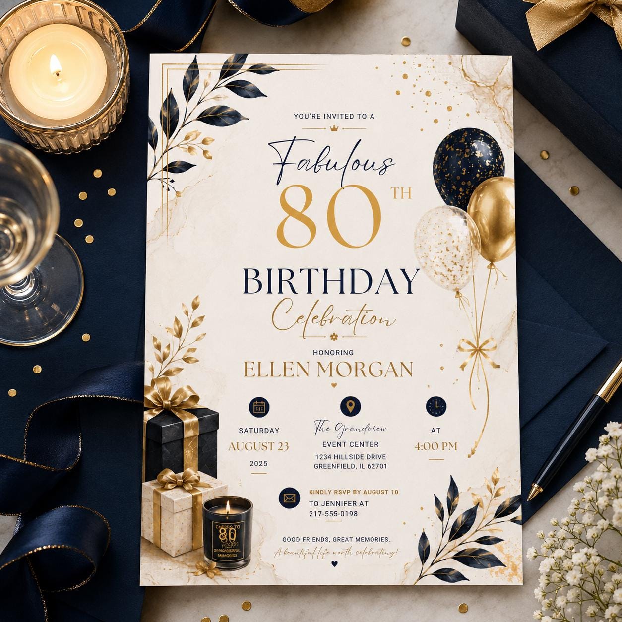 Editable Floral Birthday Invitation Canva Template, Blush Girls Adult Cute Fun DIY Sweet Chic Kids Party Invite, Printable Digital Download.