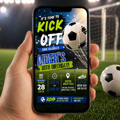 Editable Football Birthday Invitation Canva Template, Boys Kids Cute Fun DIY Sweet Chic Teen Tween Party Invite, Printable Digital Download.