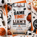 Editable Basketball Birthday Invitation Canva Template, Boys Sports Sport Cute Modern Fun DIY Chic Party Invite, Printable Digital Download.