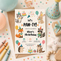 Editable Puppy Dog Birthday Invitation Canva Template, Cute Kids Any Age Puppy Modern Fun DIY Chic Party Invite, Printable Digital Download.