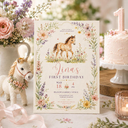 Editable Cowgirl Birthday Invitation Canva Template, Girls Kids Cute Fun DIY Sweet Chic Teen Tween Party Invite, Printable Digital Download.