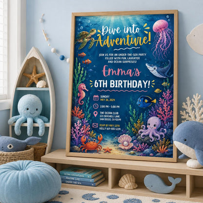 Editable Neon Glow Birthday Invitation Canva Template, Neon Cute Modern Fun Themed Custom DIY Chic Party Invite, Printable Digital Download.
