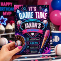 Editable Baseball Drip Birthday Invitation Canva Template, Cream Boys Teens Cute Fun DIY Chic Kids Party Invite, Printable Digital Download.