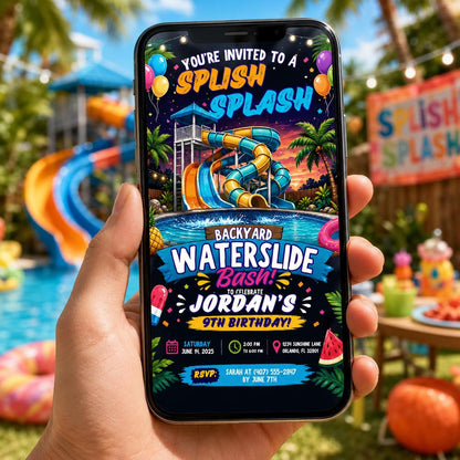 Editable Pool Birthday Invitation Canva Template, Pool Cute Modern Fun Themed Custom DIY Chic Kids Party Invite, Printable Digital Download.