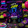 Editable Trampoline Park Birthday Invitation Canva Template, Kids Teens Cute Modern Fun Themed DIY Party Invite, Printable Digital Download.
