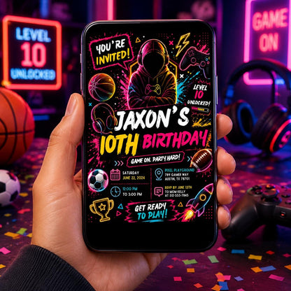 Editable Basketball Birthday Invitation Canva Template, Modern Boys Teens Cute Fun Themed DIY Chic Party Invite, Printable Digital Download.
